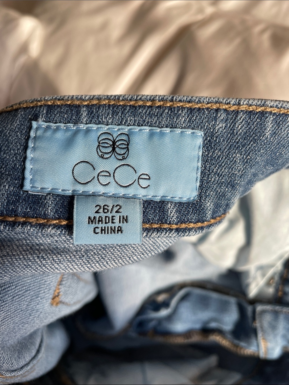 CeCe Slim Straight Denim Jeans with Red Side Stripe - Picture 7 of 8